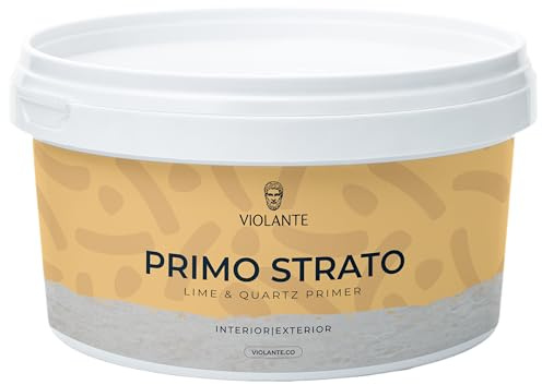 Violante Primo Strato Mineral Primer – Crushed Marble, Lime & Quartz Base Coat for Venetian Plaster – Coarse Texture for Maximum Adhesion – Roll On