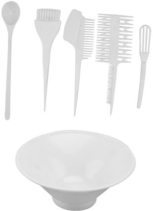 VICASKY 6pcs Hair Dye Kit with Plastic Bowl and Comb Set for DIY Hair Dyeing and Professional Salon Use Easy to Hold for Highlighting and Styling