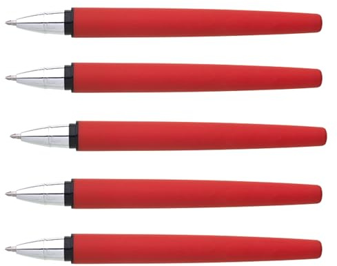 Lemina® Gel Kugelschreiber | Hohe Deckkraft, mittlere Linienbreite | Hochwertige blaue Gel Mine | 5 Stück (Crimson Red (Rot))