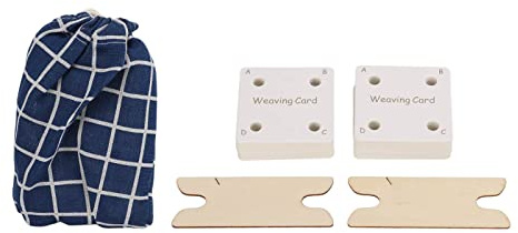 Phefop Ensemble de cartes à tisser sur tablettes, à tisser en papier lisses et flexibles, cartes à tisser en papier robustes avec sac de rangement pour navettes, idéal pour le tissage artisanal