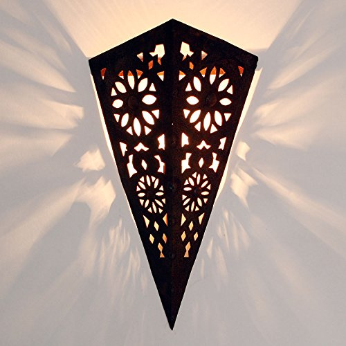 Casa Moro | Orientale Lampe murale marocaine EWL07 en fer brun rouille H32 x L19 cm | spot mural en fer | splendide applique murale vintage L1629
