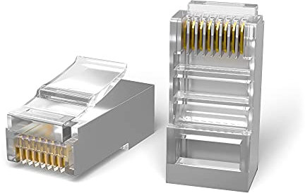 Mr. Tronic RJ45-kontakter | 8P8C | Modulära Pluggar (100-Delars förpackning, CAT6 STP)