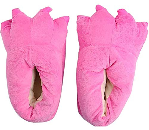 ZHER-LU Pantofole con Zampe di Animale e Artigli, Calzature da Costume Unisex in Morbido Peluche per la Casa, Pantofole a Forma di Artiglio di Animale, rosa, 38.5 EU