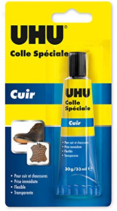 UHU Colle Spéciale - Cuir - Colle Réparation Chaussures Semelles Talons - Flexible Et Imperméable - Résiste À La Chaleur Et À L Eau - Transparente - Tube 30 g