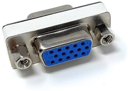 DRUT VGA Socket to Socket HD15 SVGA Gender Changer Cable Adapter Coupler, All Pins Connected (Female to Female)