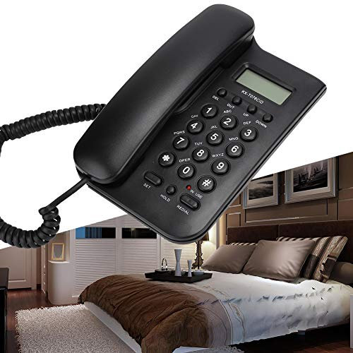 Phones for Sale Landline Telephone Telephones Caller Id Phone Corded Basic Binatone Black House Kxt076cid Bt Cordless 2 Pack White Home 3 Handsets Desk Digital Without Nuisance (Black)