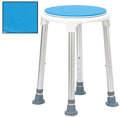 Tabouret de Bain/Douche Arrondi Portable avec Rembourrage de siège Rotatif, Chaise élévatrice de Baignoire antidérapante, Cadre en aluminium + Aide au Transfert pour Personnes âgées handicapées en PE