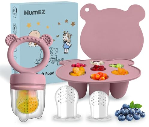 Ciuccio Frutta Neonati - Ciuccio per Alimenti Neonati senza BPA, Ciuccio per Frutta Neonati, Ciuccio Neonato 0-3 Mesi, Ciuccio Frutta Allevia il Dolore alle Gengive, Baby Fruit Feeder (Lilla)