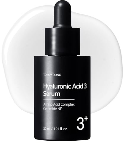 TOSOWOONG Hyaluronsyra 3% Serum för Fina Linjer, Rynkor, Intensiv Fukt | 3% (30 030 ppm) Natriumhyaluronat, Fyllighet, Torr Hud, Återfuktande, Stärkande, Glow, Koreansk Hudvård, 30 ml