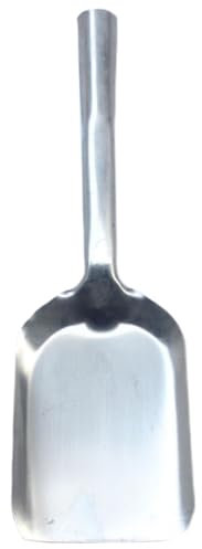 15.4-Inch Long Ash Shovel, Stainless Steel Heavy-Duty Flat Coal Shovel with Longd Handle, Scoop for BBQ Grill, Gradening Digging, Fireplace Garden Fireplace