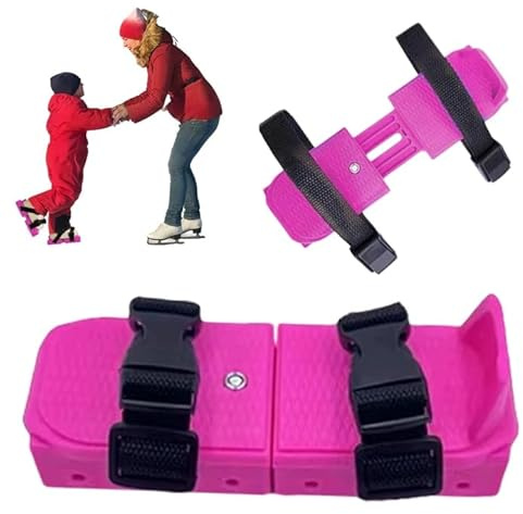 BORDEAG Patins À Glace pour Enfant, Patins À Glace Réglables Patins À Glace, Réglables Doubles Glissades Maintien De La Stabilité Accessoires De Patinage pour Débutant Cadeau(Rose)
