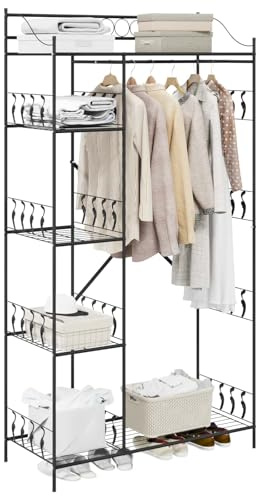 vidaXL Öppen garderob Svart 101 x 43 x 188 cm Stål
