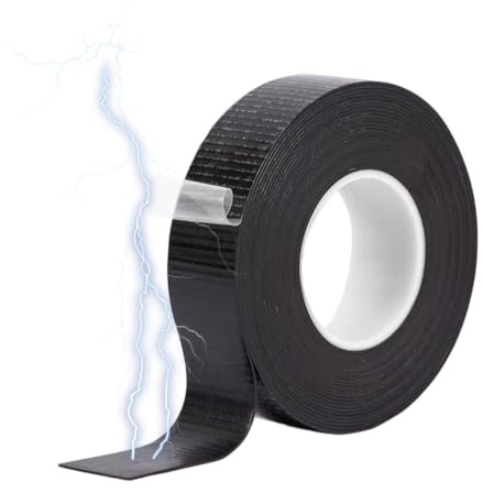 4.5m x 19mm x 0.8mm Cinta Aislante Negra,Caucho Cinta Adhesiva Aislante