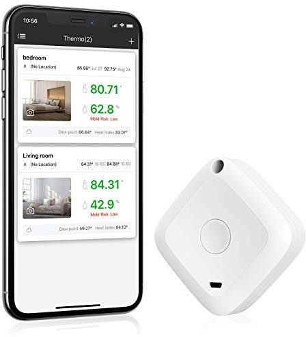 Ankilo Kabelloses Thermometer Hygrometer, Bluetooth Thermo Hygrometer mit Smart Sensor App, Digital Thermometer mit Datenexport für Haus Garage Babyzimmer