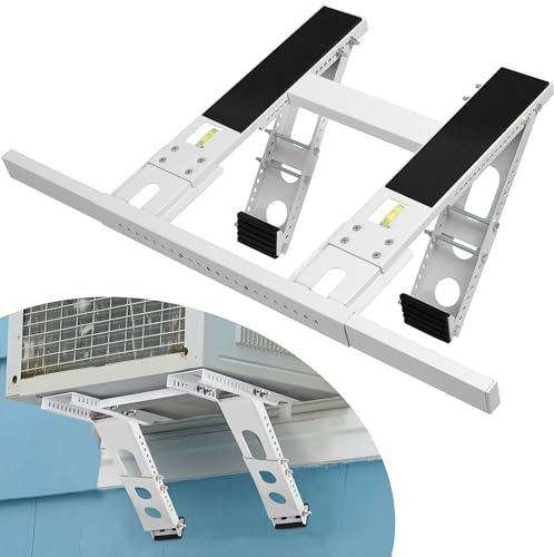 getlstub Air Conditioner Support Bracket, Adjustable Window AC Bracket, No Drilling, Heavy Steel Air Conditioner Stand Fit Most Single and Double-Hung Windows, Hold Up to 220lbs