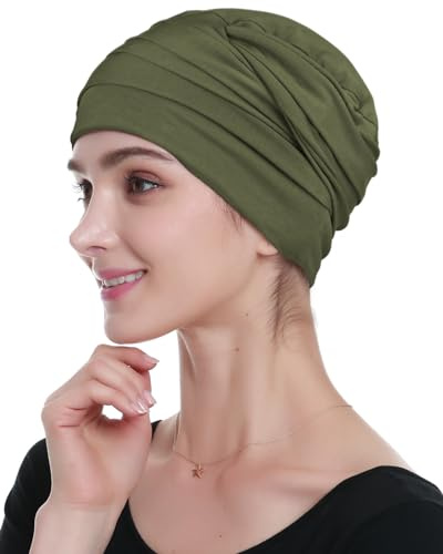 Alnorm Chemo Caps for Women Summer Hat Olive Green