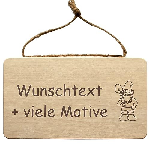 Gartenschild, Holzschild zum Aufhängen mit Gravur - Sprüche + Motive - Holz Deko Schild für Gärtner und Gärtnerin, Gartendeko personalisiert, Holztafel für Gartenfreunde, Gartenliebhaber