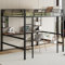 Huayz Hochbett Metall 140x200 cm, für Kinder, Jugendliche und Erwachsene, Metallbett Etagenbett mit Schreibtisch und Regal (Schwarz, 140×200cm)