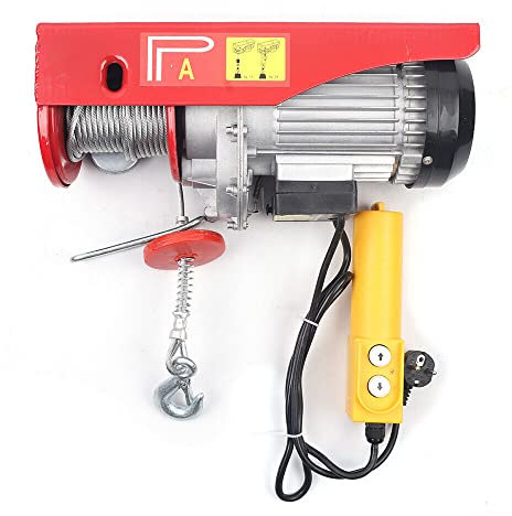 KEESUNG Elektrische Seilwinde, 800KG Elektrischer Seilzug Flaschenzug Kran Hub Seilzug Motorwinde Gerüst Hebewinde Garagenseil Aufzug fur Werkstätten, Garagen und Fabriken