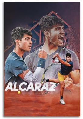 Carlos Alcaraz - Póster decorativo de alta definición con estrella de tenis y atleta, lienzo decorativo para pared, sala de estar, dormitorio, pintura de 40 x 60 cm