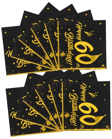 Veemoon 40 Pezzi Tovaglioli di Carta Decorativi per Compleanno Articoli per Feste di Compleanno Tovaglioli da Cocktail da Cena Usa e Getta
