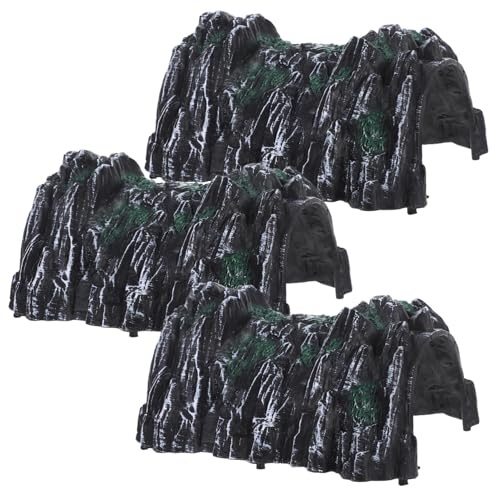 SOPOTUTU Túneles De Tren De Juguete Miniatura para Niños, Modelo De Cueva Artificial De Plástico Duradero, Set De 3 Piezas para Juego y Mesa De Arena