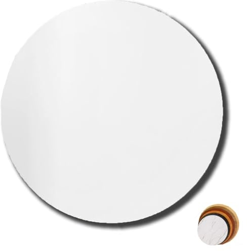 ZIUSFAC ﻿ Piano Tavolo In Legno Piano Da Tavolo Rotondo 40cm 60cm 80cm 100cm 120cm Piano Da Scrivania Piano Per Tavolo Da Giardino(White,50cm/19.7in)