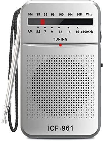 Fantocemea AM FM UKW Radio Batteriebetrieben,Kofferradio Weltempfänger mit Großartiger Empfang，Lautsprecher, Kopfhörerbuchse，Transistor Radio mit AA-Batterie Betrieben, zum Wandern und Camping Silber