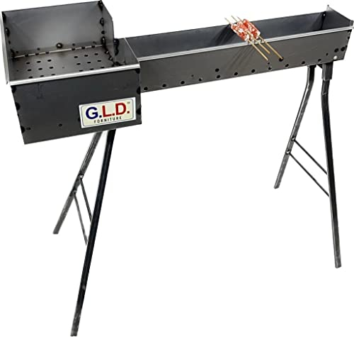 Fornacella canaletta barbecue per arrosticini 60 cm in ferro con testa 27x37 cm piedi staccabili originale Abruzzese prodotto artigianale