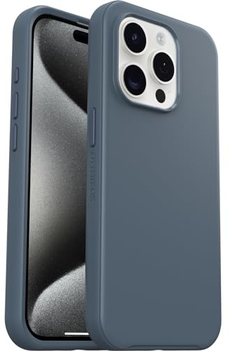 OtterBox Symmetry für MagSafe Hülle für iPhone 15 Pro, stoßfest, sturzsicher, schützende dünne Hülle, 3X getestet nach Militärstandard, Blau