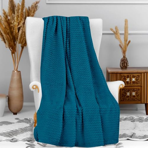 Soleil d'ocre COCOCOONING Plaid Microfibra, Azul, 120 x 160 cm