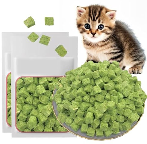 Snack für Katzen Katzengras, gefriergetrockneter Snack mit Katzengras zur Zahnreinigung, für Katze, Cat Grass Teething Stick, Kaustangen für Katzen, 60 g