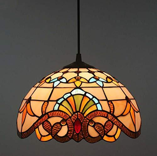 Lampada a sospensione in stile Tiffany, per sala da pranzo, bar, caffetteria, stile barocco, paralume in vetro, lampade a sospensione per corridoio, 110 V-220 V, E27