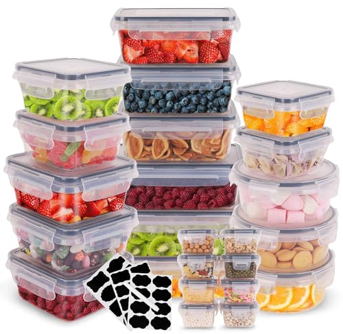 CALIYO 24er Frischhaltedosen Set mit Deckel, Vorratsdosen Set für Lebensmittel Meal Prep Boxen Gefrierdosen Tupperdosen Set Aufbewahrungsboxen, BPA-frei