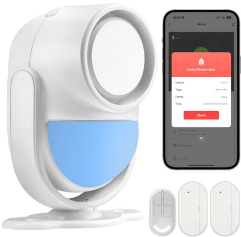 GALOOK Alarmanlage Haus, 120dB WiFi PIR Bewegungsmelder Alarm mit Fernbedienung & APP, Tür Fenster Sensor, Alarmanlage für Haus, Wohnung, Wohnmobil, Garage, Geschäfte, Büros, Auto, Gartenhaus