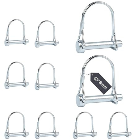 FIFIBANG 10 perni pieghevoli a forma di D, 8 mm x 65 mm, perno di sicurezza con chiusura a scatto