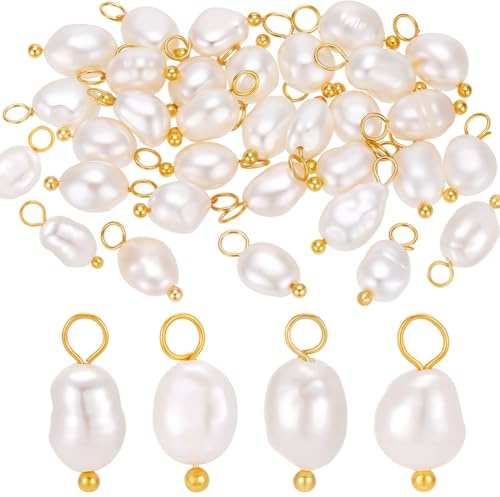 PH PandaHall 30pz Ciondoli di Perle d'Acqua Dolce 12.5mm Perle D'Acqua Dolce per La Creazione di Gioielli Collane Bracciali Orecchini Fai Da Te, Foro: 2.3mm