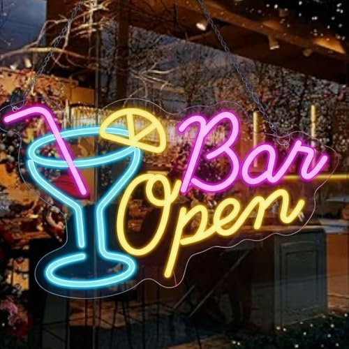 Cóctel Bar Letrero De Neón, Cartel LED Decoración Pared Letrero Luces LED Luminosas Letrero De Neon Alimentada Por USB Para Bar Pub Decoración De Pared Fiesta Bares Familiares