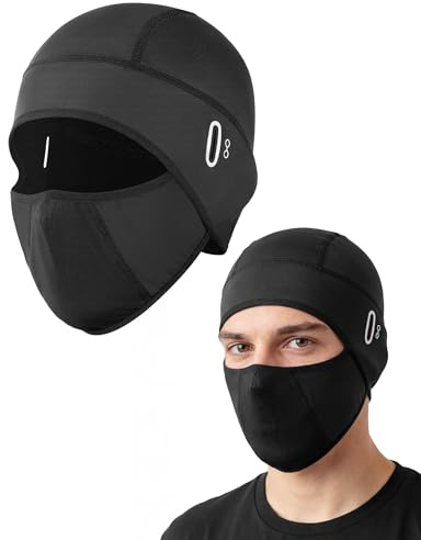 Kiiwah Cagoule Moto Ete Hommes et Femmes, Tissu Rafraîchissant Respirante Cagoule avec Trous pour Lunettes, Protection UV Balaclava Masque pour Sports de Plein Air Cyclisme Vélo Moto Course à Pied