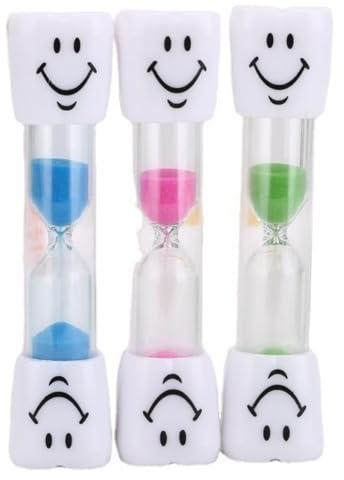 3 Pcs 2 Minute Timer for Teeth, Kids Toothbrush Timer, Egg Boiling Hourglass Fun Cartoon Characters for Bathroom Kitchen Oral Hygiene