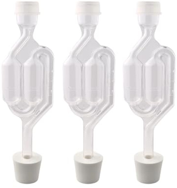 Fastrack Airlocks for Fermenting | Bubble Airlock for Wine Making and Beer Making | BPA-Free S-Shaped Airlock used for Brewing Wine, Beer, Pickles & more |Transparent Airlock Set Of 3