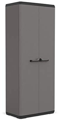 Keter Più Kunststoffschrank, hoch, anthrazit/schwarz, 68 x 39 x 166 cm