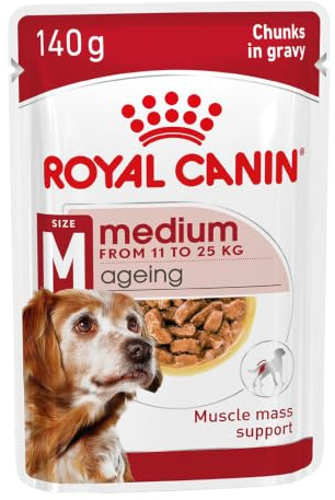 Royal Canin Medium Ageing 10+ | 10 x 140 g | Comida húmeda para perros medianos (11 a 25 kg) | A partir de los 10 años | Para apoyar el envejecimiento saludable