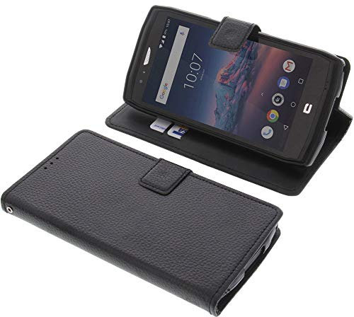 foto-kontor Housse Compatible avec CrossCall Trekker X4 Style Livre Noir Coque de Protection Portefeuille