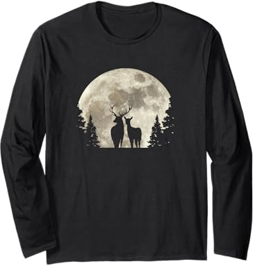 T-shirt Chasse Pour Homme Cerf élaphe Cadeau Chasse Hommes Manche Longue