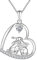 Starnny Hase Kette Damen Silber 925 Hase Kaninchen Mond Anhänger Halskette 3A Zirkonia Kette Weiß Geschenke für Sie Frauen