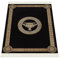 Belle Arti Premium Teppich Mäander Amphore Muster Wohnzimmer Schlafzimmer Kurzflor in schwarz gold - handgeküpfte Fransen Mäander Bordüre Antirutsch Antiallergisch Seidenglanz 100% Viskose - 67x105 cm