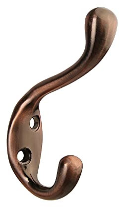 HASWARE 6 ganci a doppio griffe, ganci appendiabiti a doppio griffe, da parete, vintage, resistenti, con 12 viti per cappotti, cappelli, vestiti, asciugamani, chiavi (rame anticato satinato)