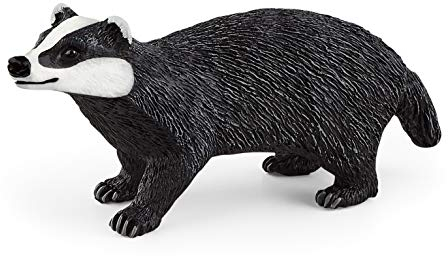 schleich 14842 Badger, WILD LIFE Figurine, 8 x 2 x 3 cm, White for Age 3+
