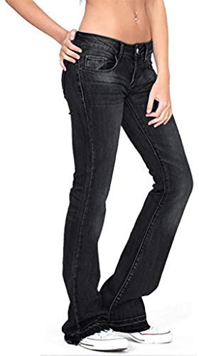 Bootcut jeans dam stretch: Y2K jeans låg midja utsvängda byxor jeans 70-talet slagjeans säckiga jeans boyfriend-cargobyxor stora storlekar jeans rak passform breda ben jeans streetwear
